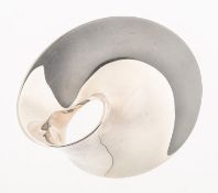 Georg Jensen. A Mobius post-modern brooch, designed by Vivianna Torun Bulow-Hube for Georg Jensen