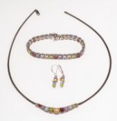 A matching suite of semi-precious gemstone jewellery,