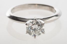 A diamond solitaire ring, claw set with a brilliant-cut diamond, diamond approx. 1.20 carat, approx.