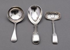A George IV silver Fiddle pattern caddy spoon by Joseph Willmore, Birmingham 1821,