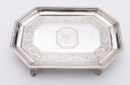 A Victorian provincial silver teapot stand, maker Josiah Williams & Co, Exeter, 1878: monogrammed,