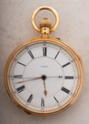 B Darwin, Southsea, an 18ct gold chronograph gold pocket watch the dial numbered 71845