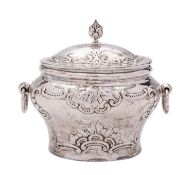 A Victorian silver tea caddy by Holland, Aldwinckle & Slater, London 1899, of casket form,
