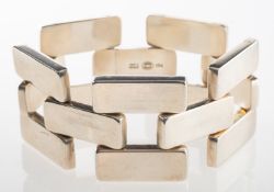 Georg Jensen. A silver bracelet, number 194, by Astrid Fog, brick links, marked 925s,