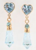 Two pairs of gem-set earrings,