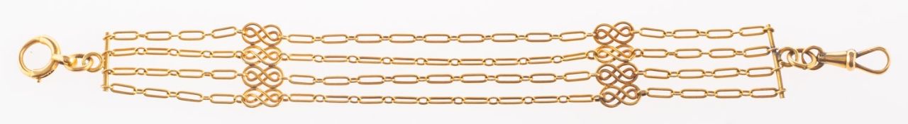 A four row chain link bracelet,