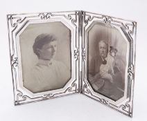 An Edward VII silver diptych photograph frame by John Millward Banks, Chester 1901,