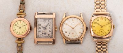 Rolex Precision a 9ct gold wristwatch the movement signed Rolex Geneva, Patented Superbalance,