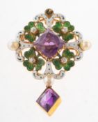 An early 20th century Suffragette brooch pendant,
