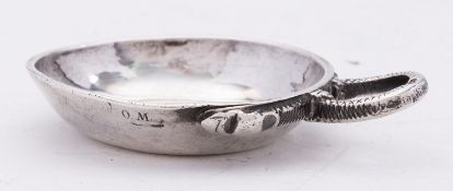 An 18th century French silver tastevin/ wine tasting cup, probably Seurre Dijon ,