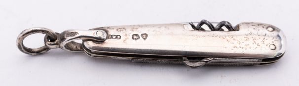 A Victorian silver and steel Chatelaine penknife by Henry William Dee, London 1875,