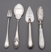 A Victorian butter trowel by Richard Martin & Ebenezer Hall, Sheffield 1877,