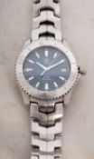 TAG Heuer a gentleman's stainless-steel wristwatch blue dial signed Tag Heuer, Link, 200 Metres,