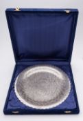 A late 20th century Egyptian silver tray, after 1967, .