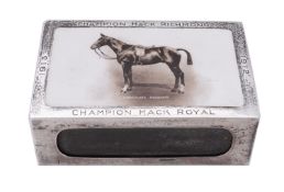 A large George V silver & enamel matchbox holder by Dowler & Sons, Birmingham 1913,