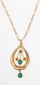 An Edwardian pendant with chain,