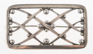 Georg Jensen. An openwork rectangular brooch number 266, by Harald Nielsen, circa 1939,