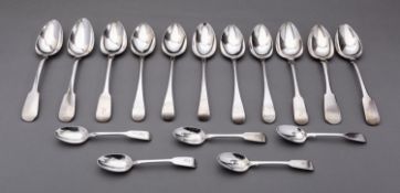 A mixed group of silver flatware including;