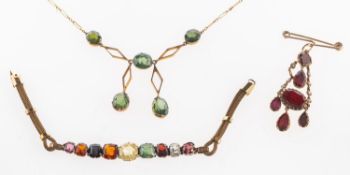 A group of gem-set and paste set jewellery,