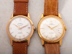Two gold plated wristwatches the dial signed Lord Beux, 27 Jewels, Incabloc,