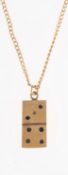 A 9ct gold 'domino' pendant with chain,