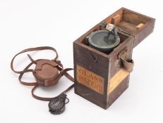 A WWII period Mark IX vernier pocket compass, dated 1943 in a leather case date stamped 1944,