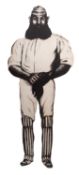 CRICKET MEMORABILIA. W G Grace. A large black and white printed wooden figure, 182.