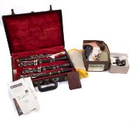 A cased pair of Boosey & Hawkes 1010 'Symphony' Clarinets.