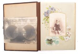 A leather bound Carte de Visite album and contents.