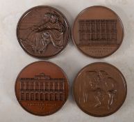 A collection of Art Union Medallions all with Spink Envelopes, Bronze, 'Daniel Maglise', 'GR.