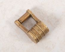 A circa 1800 brass letter combination padlock.