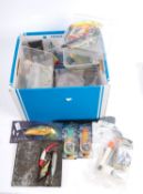 A collection of fishing accessories.