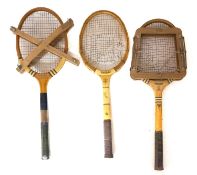 A collection of vintage Sporting equipment.