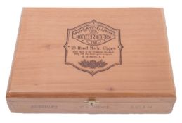 A sealed box of Savinelli ORO 750 cigars. The wooden box sealed in plastic containing 25 6.