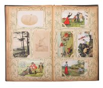 An early 20th century postcard album comprising Golf, Motoring and other subject matter,
