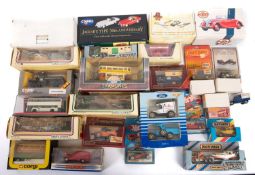 A collection of diecast vehicles.