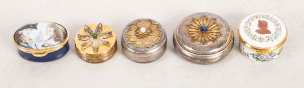 A collection of limited edition Halcyon Days boxes. Comprising Faberge Surprise Silver Box no.