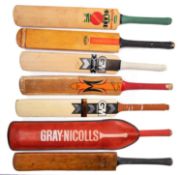 A group of seven various cricket bats including a Slazenger Len Hutton Autograph bat,
