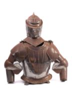 A Reproduction part suit of armour in 15th Century style.