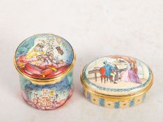 Two Halcyon Days enamel music boxes. Comprising Schehrazade no.