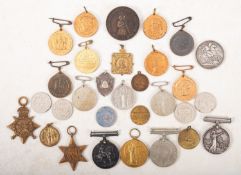A collection of military medals.