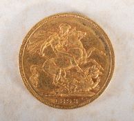 A 1893 Victorian Sovereign, Melbourne Mint.