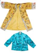 A mid 20th century Chinese gold silk and embroidered jacket ,