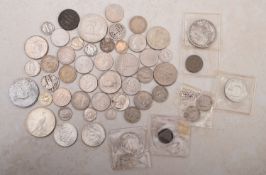 A group of USA coins, including better grade 1857 quarter dollar, 1849 cent, 1878, 1922,