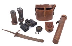 A Short & Mason 'Magnapole' pocket compass in leather case,
