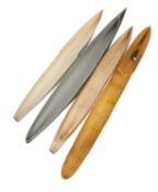 A collection of six fibreglass scale model ships hulls.