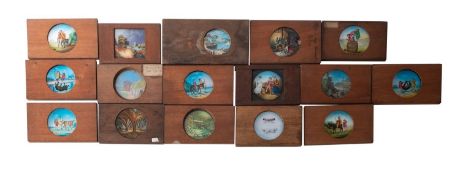 A collection of topographical magic lantern slides.