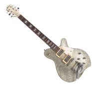 An Aria Pro II M-Series electric guitar, in a silver glitter finish , modified by Mansons Guitars,