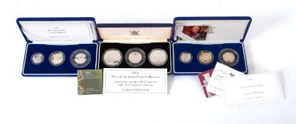 Royal Mint 2003 DNA silver proof Piedfort three coin collection,