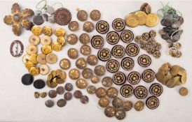 A collection of various 19th century and later buttons.